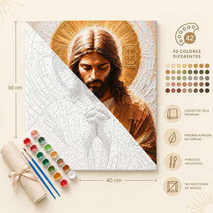 Kit de puntura por numero relgioso