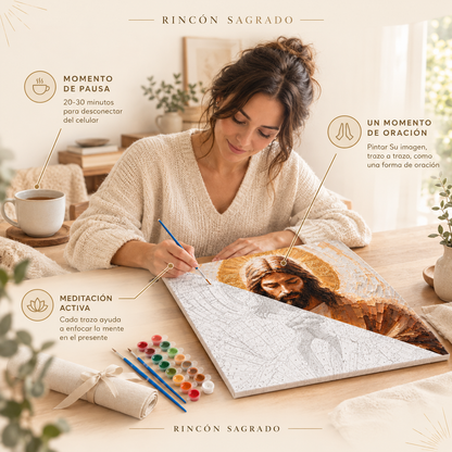 Kit de puntura por numero relgioso